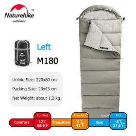 Naturehike Sleeping Bag M180 Lightweight Sleeping Bag (Color: M180-Green-Left)