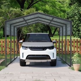 Outdoor Carport, 10 X 15 FT Carport, Heavy Duty Carport Canopy with Galvanized Steel Roof and Frame, Metal Carport Large Garage for Driveway Car (Color: as Pic)