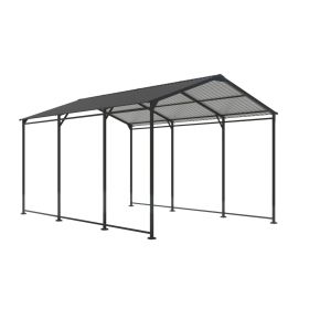 Metal Carport 10 ×15 FT Heavy Duty with Galvanized Steel Roof, Metal Garage Canopy with Galvanized Steel Roof & Frame (Color: as Pic)