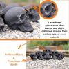 Ceramic Skulls for Fire Pit, Outdoor Fire Tables, 7pcs Reusable Spooky Imitated Human Skull Gas Log for Party, Bonfire,Campfires,Fireplaces, 3.1 inch