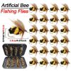 5/10/25pcs Artificial Bumblebee Fly Fishing Lures Trout