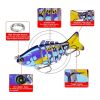 Hard Plastic 3D Bionic Eyes Freshwater Saltwater Bass Top Water Jointed Fish Lures