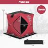 Portable 2 Person Ice Shanty with Insulated Cotton Padded Walls