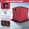 Portable 2 Person Ice Shanty with Insulated Cotton Padded Walls