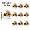 5/10/25pcs Artificial Bumblebee Fly Fishing Lures Trout
