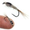 Black Back Rabbit Ear Wire Nymph Flies Trout Fly, Freshwater Saltwater   5-30Pcs