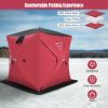 Portable 2 Person Ice Shanty with Insulated Cotton Padded Walls