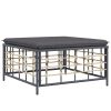 7 Piece Patio Lounge Set with Cushions Anthracite Poly Rattan